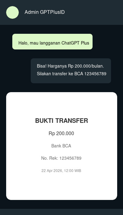 Bukti Transfer Pembayaran